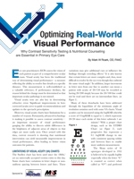 ￼Optimizing Real-World Visual Performance - March 2018 - Sponsored by MacuHealth and M&S Technologies