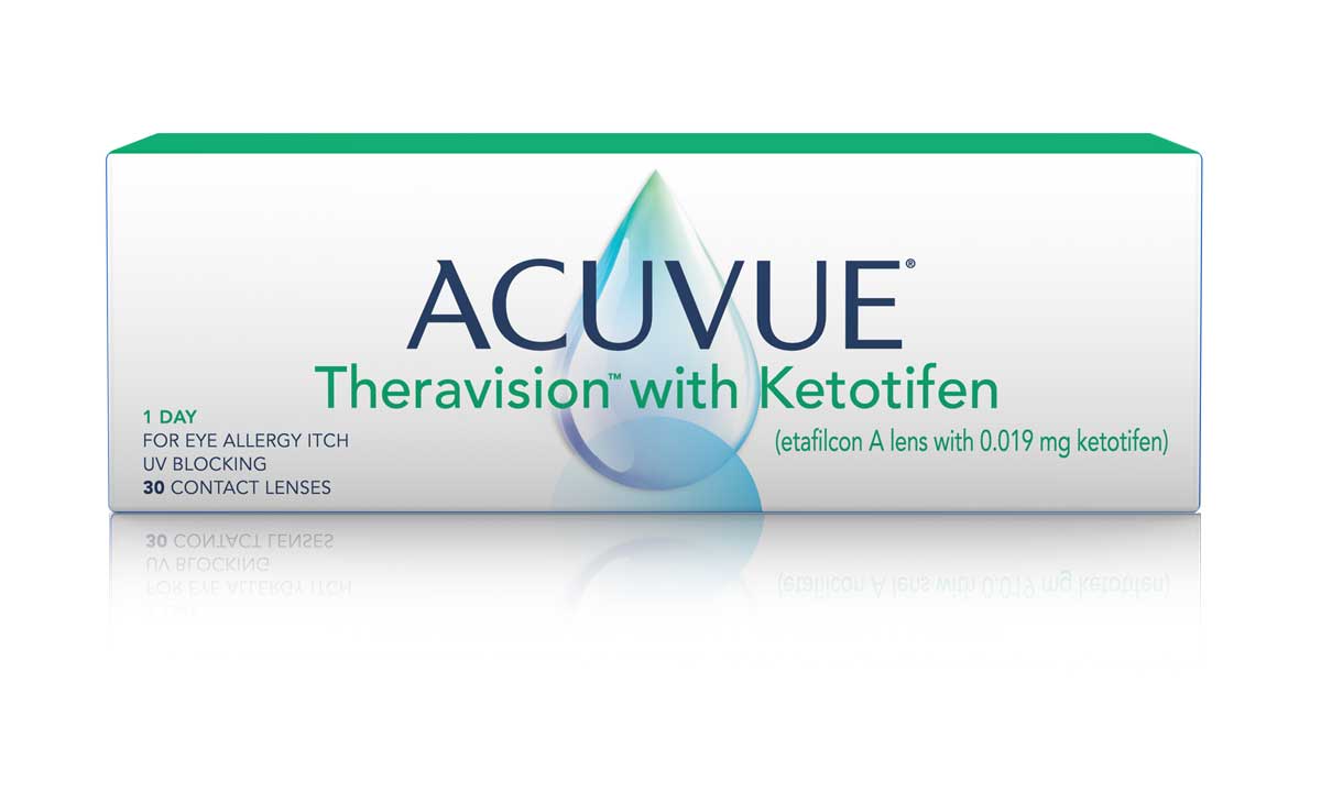 New Acuvue Theravision allergy-treating contact lenses.