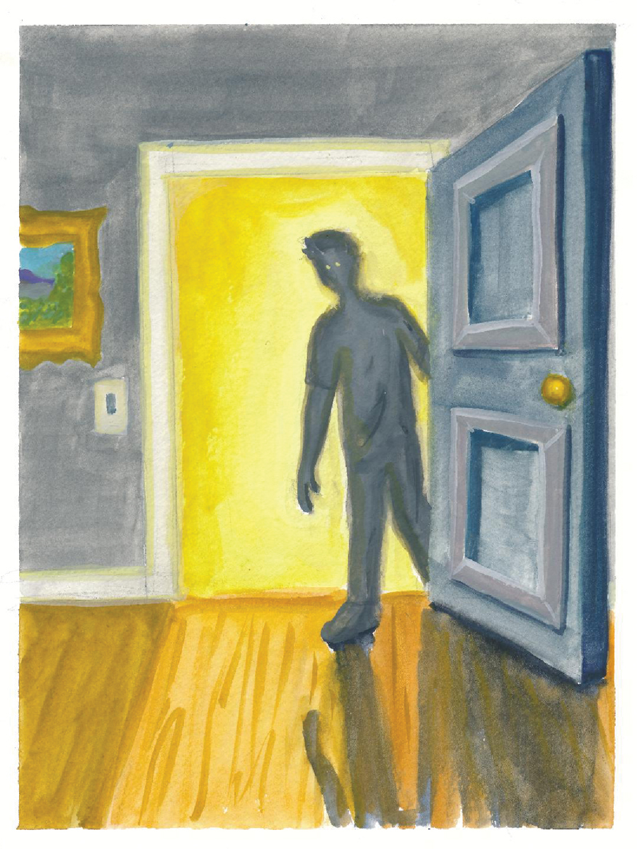 When a patient experiences the minor visual hallucination known as presence, they often mistake shadows for people.