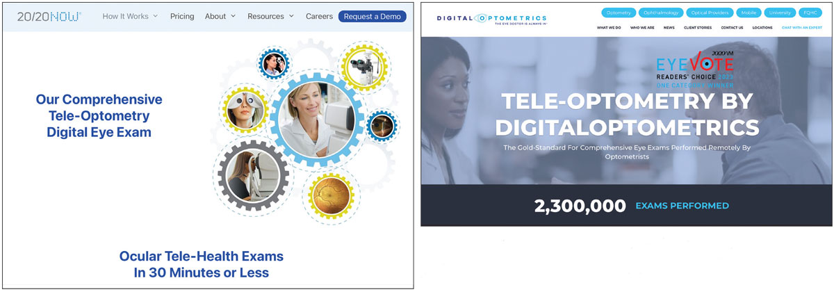 Fig. 1. A range of telehealth options exists currently. Some providers employ specialized equipment in a standalone location to allow direct examination of the patient while the OD is remote.