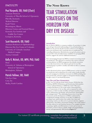 The Nose Knows: Tear Stimulation Strategies On The Horizon For Dry Eye Disease